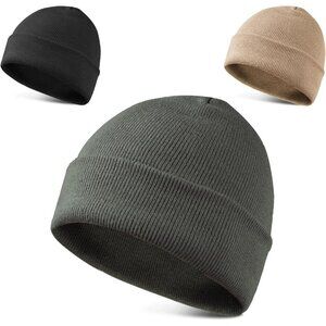 Men's 3-pack Grey Tan Black Spring Summer Autumn Winter Slouchy Beanies Hats